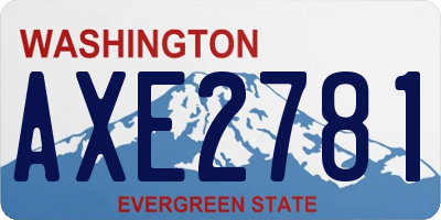 WA license plate AXE2781