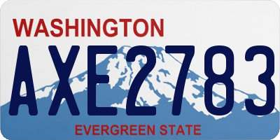 WA license plate AXE2783