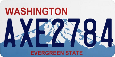 WA license plate AXE2784