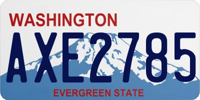 WA license plate AXE2785