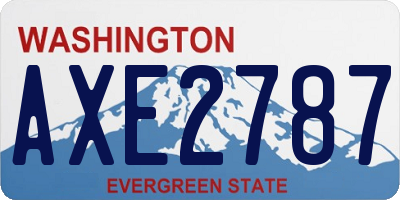 WA license plate AXE2787