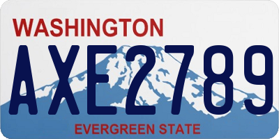 WA license plate AXE2789