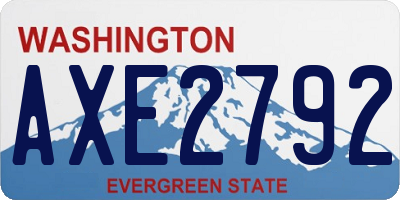 WA license plate AXE2792