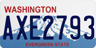 WA license plate AXE2793