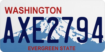 WA license plate AXE2794