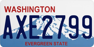 WA license plate AXE2799