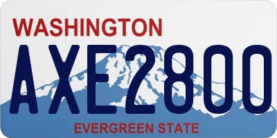 WA license plate AXE2800