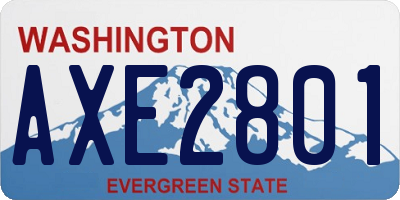 WA license plate AXE2801