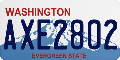 WA license plate AXE2802