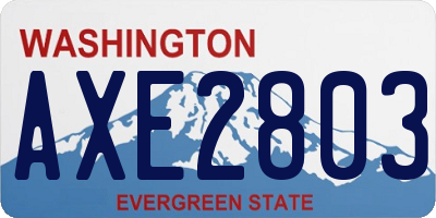 WA license plate AXE2803