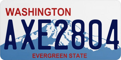 WA license plate AXE2804