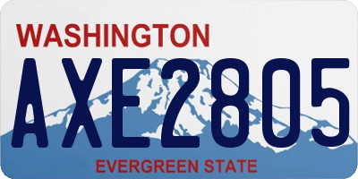 WA license plate AXE2805