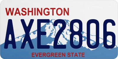 WA license plate AXE2806