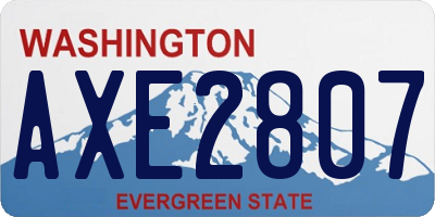 WA license plate AXE2807
