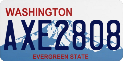 WA license plate AXE2808