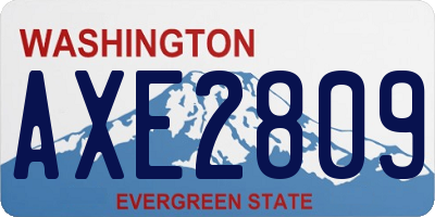 WA license plate AXE2809