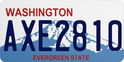 WA license plate AXE2810