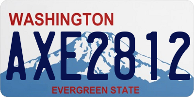 WA license plate AXE2812