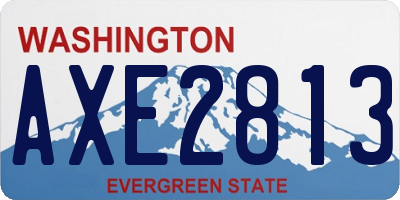 WA license plate AXE2813