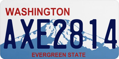 WA license plate AXE2814