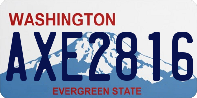 WA license plate AXE2816