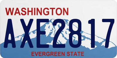 WA license plate AXE2817