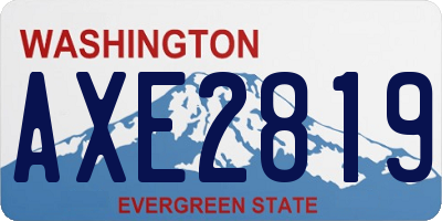 WA license plate AXE2819