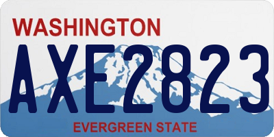 WA license plate AXE2823