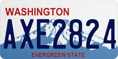 WA license plate AXE2824