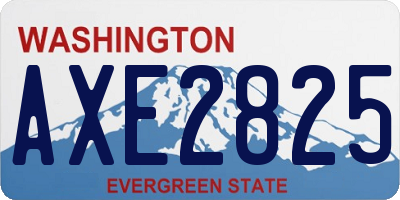 WA license plate AXE2825