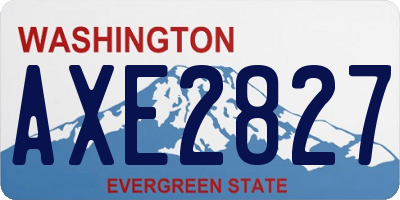 WA license plate AXE2827