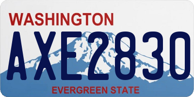 WA license plate AXE2830