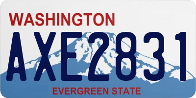 WA license plate AXE2831