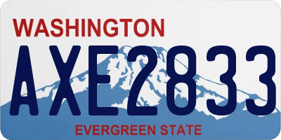 WA license plate AXE2833