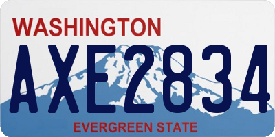 WA license plate AXE2834