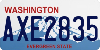 WA license plate AXE2835