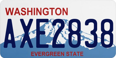 WA license plate AXE2838