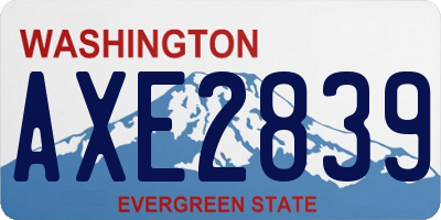 WA license plate AXE2839