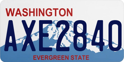 WA license plate AXE2840