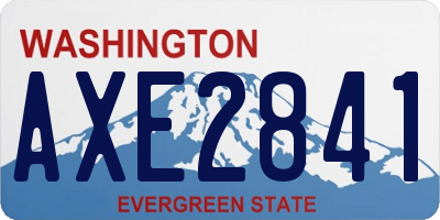 WA license plate AXE2841