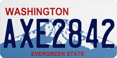 WA license plate AXE2842