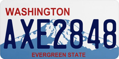 WA license plate AXE2848