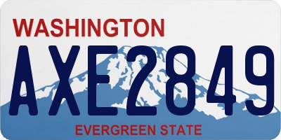 WA license plate AXE2849