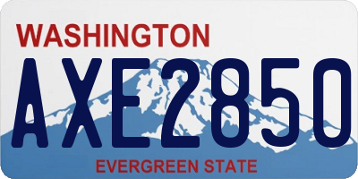 WA license plate AXE2850