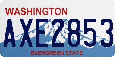 WA license plate AXE2853