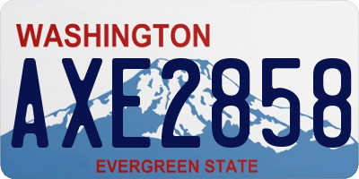 WA license plate AXE2858