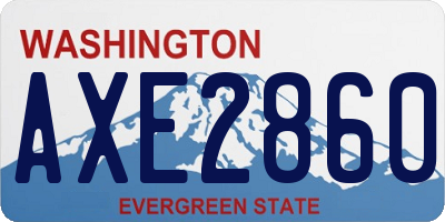 WA license plate AXE2860
