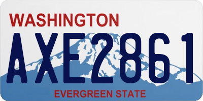 WA license plate AXE2861