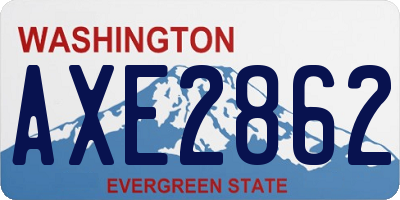 WA license plate AXE2862
