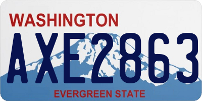 WA license plate AXE2863